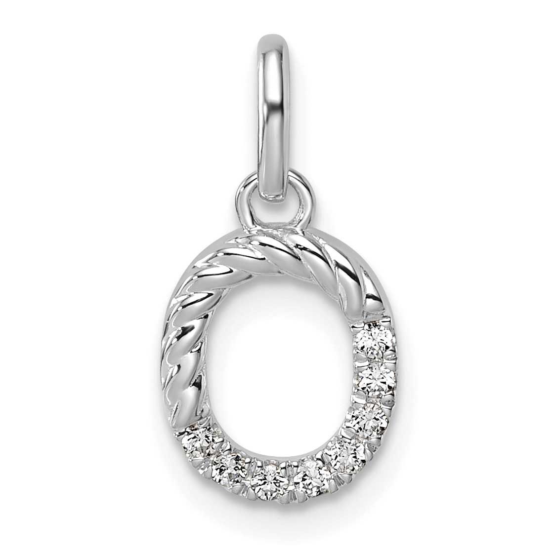 Twisted .07 Ct. Diamond Initial O Charm 14k White Gold PM10732O-WA
