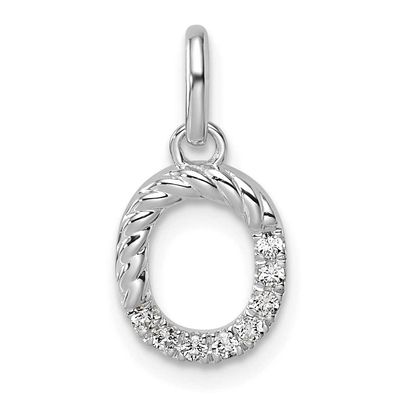 Twisted .07 Ct. Diamond Initial O Charm 14k White Gold PM10732O-WA