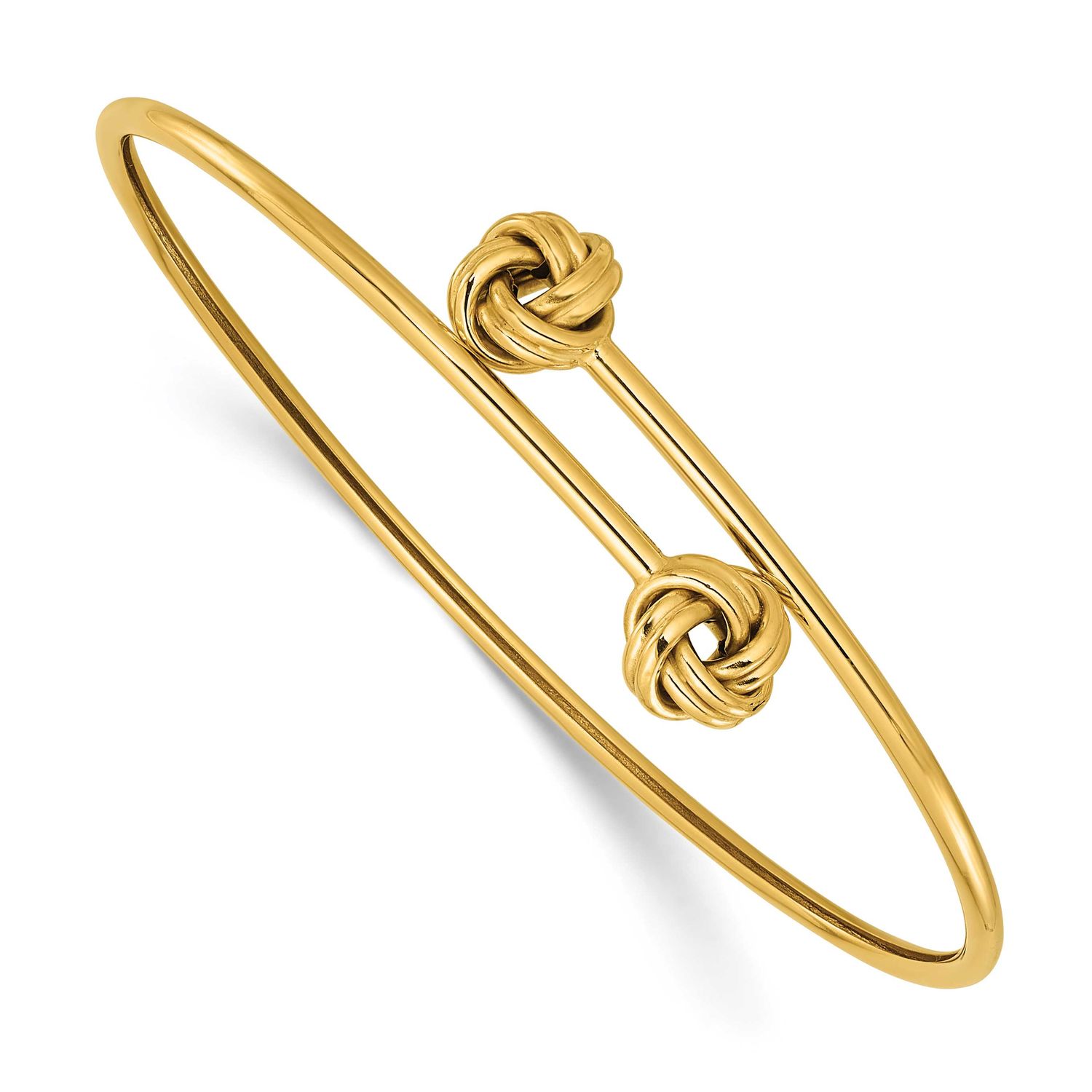 Knot Flexible Bypass Bangle 14k Gold Polished LF2115 196904289440