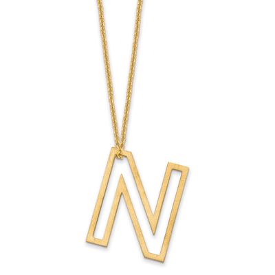 Cut Out Slide Initial N Necklace 14k Gold XNA1474Y/N