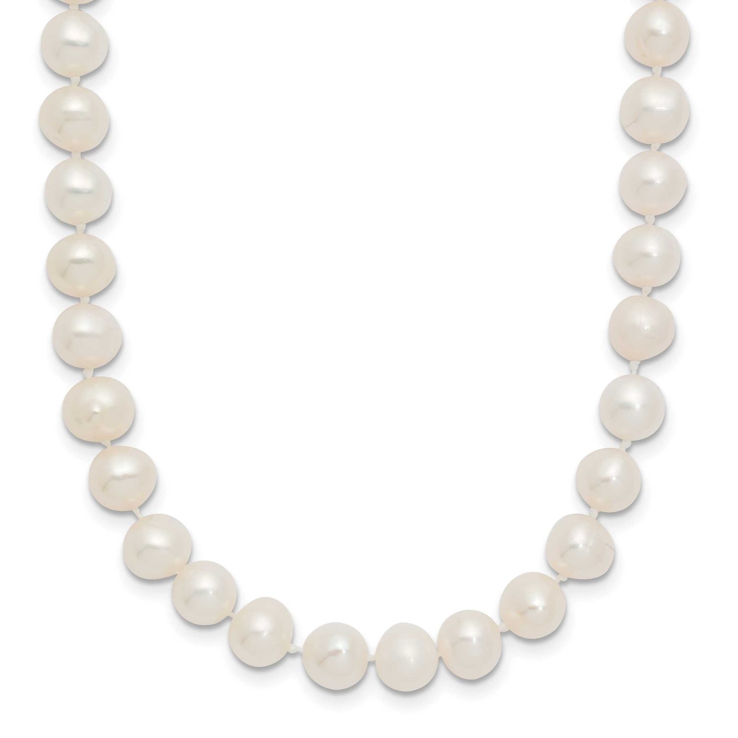 6-7mm White Semi-Round Freshwater Cultured Pearl 14 Inch Necklace 14k Gold XF453-14 191101467806