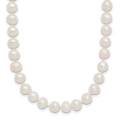 6-7mm White Semi-Round Freshwater Cultured Pearl 14 Inch Necklace 14k Gold XF453-14 191101467806