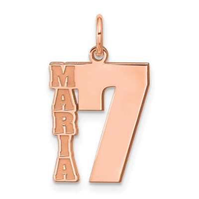 Rose Gold-Plated Name and Number Charm Sterling Silver XNA1482RP