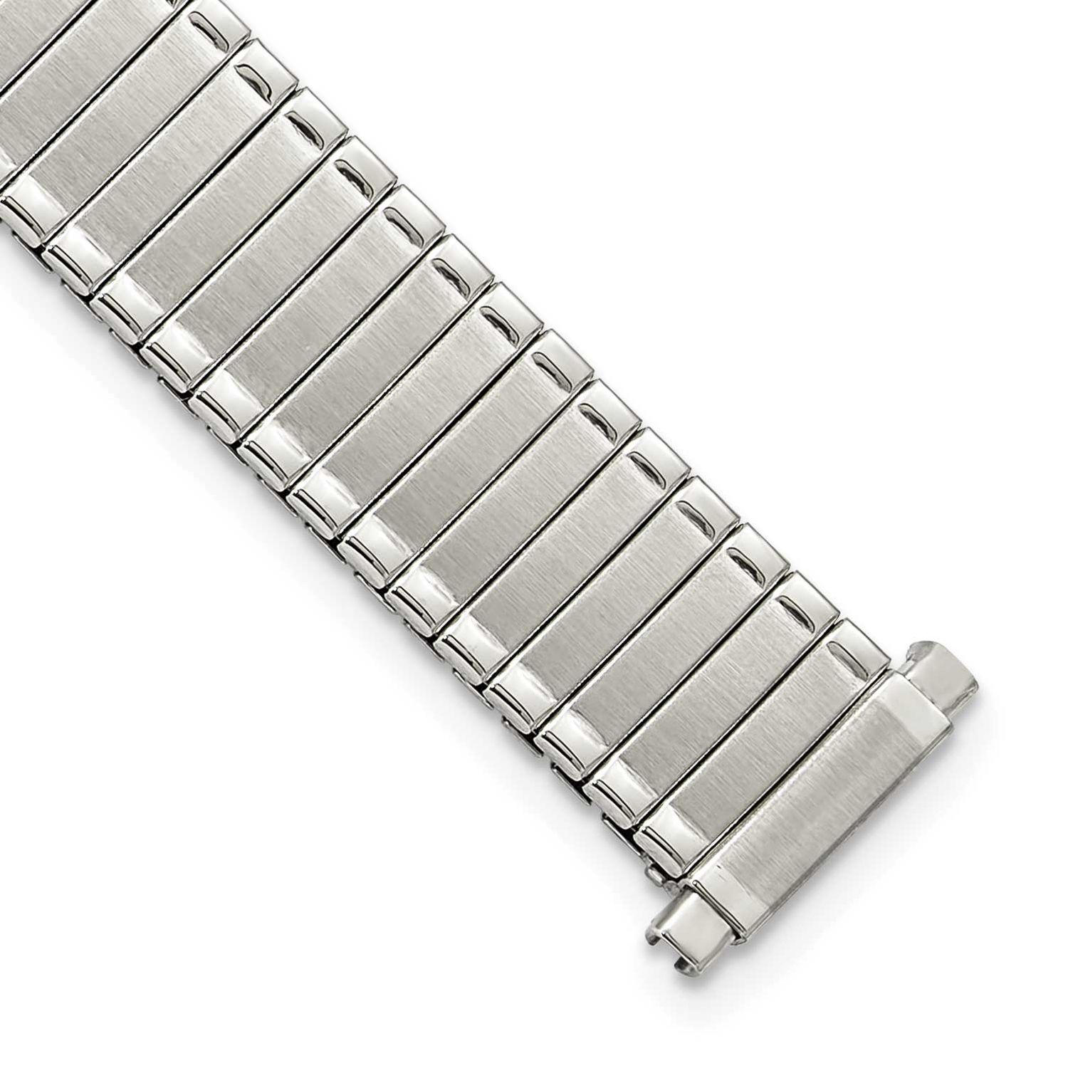 Debeer 12-16mm Ladies Satin and Polished Silver-Tone Thin-Flexo Link 6 Inch Watch Band EL891