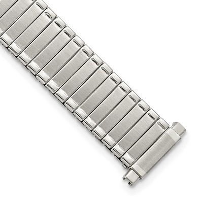 Debeer 12-16mm Ladies Satin and Polished Silver-Tone Thin-Flexo Link 6 Inch Watch Band EL891
