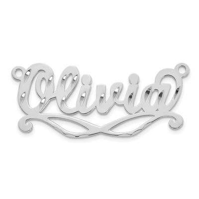 Diamond Cut Sunglass Name Plate Sterling Silver Rhodium-plated XNA1534SS