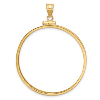 37.0mm x 2.85mm Screw Top Coin Bezel Pendant 10k Gold Polished 10C1885/37.0