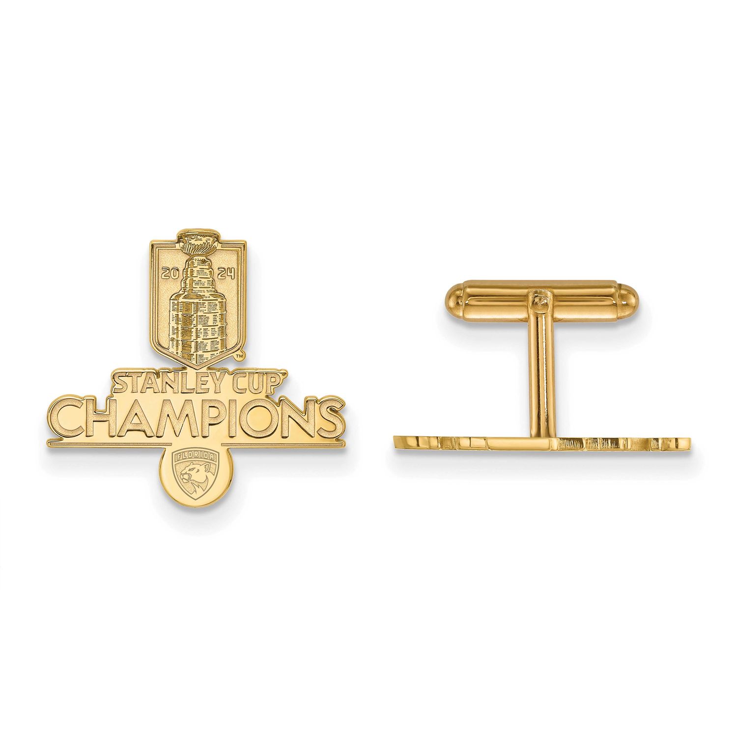 2024 Stanley Cup Champions Florida Panthers Cufflinks Gold-plated GP007PTH24 196904290453