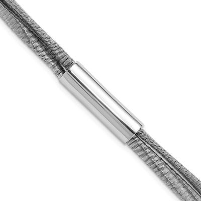 Wire Wrapped 3-Strand Bar with 1 Inch Extender Bracelet Sterling Silver Rhodium-plated QLF1462-7 19…