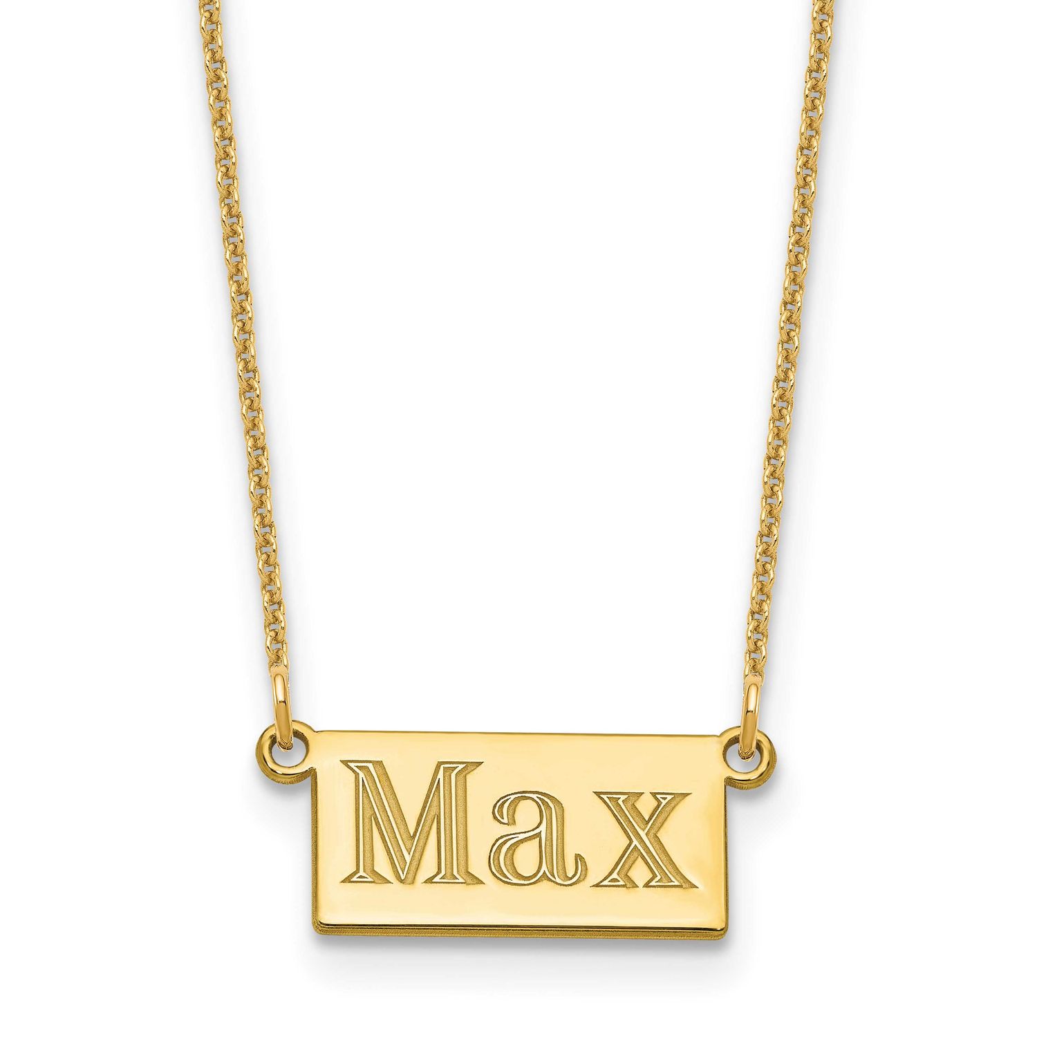 1-3 Letter Name Bar Necklace 10k Gold 10XNA1520Y