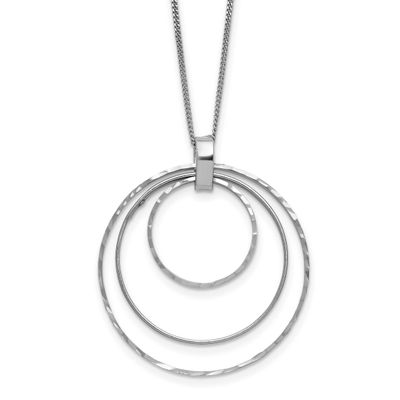 Diamond-Cut Circles Necklace Sterling Silver Rhodium-plated QLF1420-20 196904346686