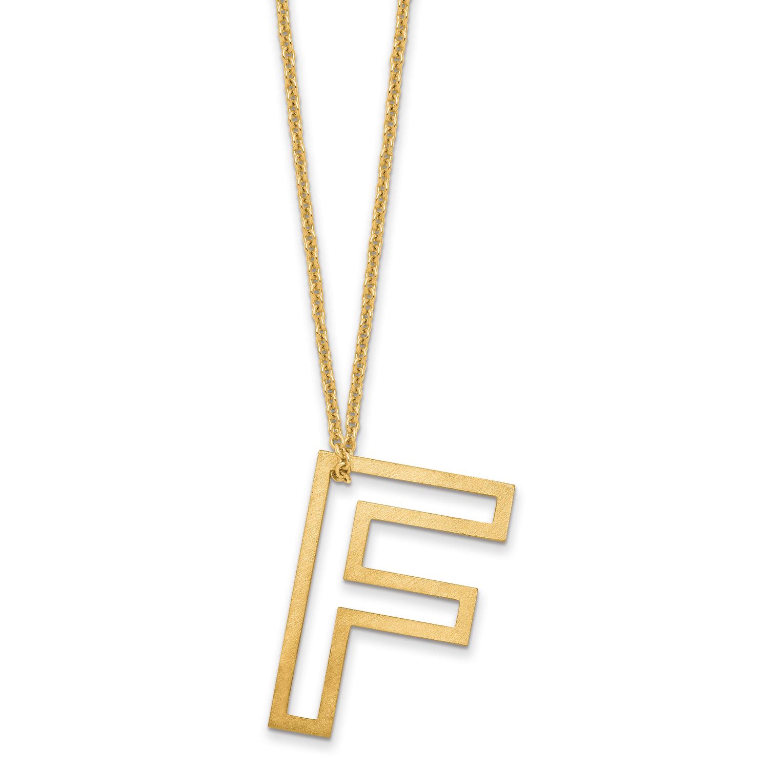 Cut Out Slide Initial F Necklace 10k Gold 10XNA1474Y/F