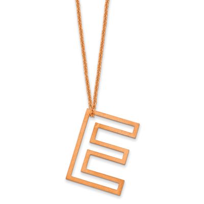 Cut Out Slide Initial E Necklace 14k Rose Gold XNA1474R/E