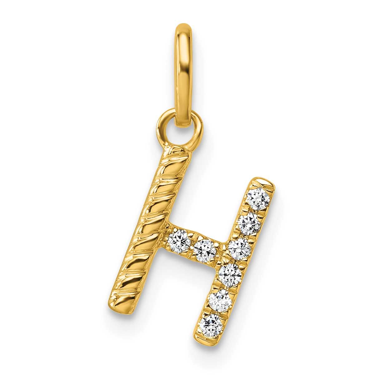 Twisted .07 Ct. Diamond Initial H Charm 14k Gold PM10732H-YA