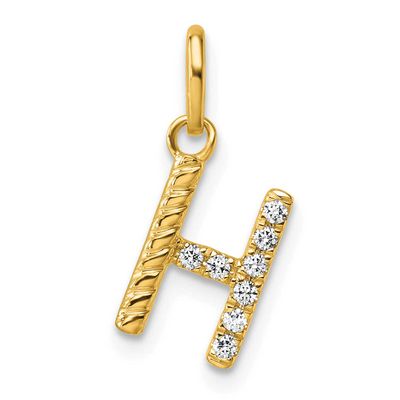 Twisted .07 Ct. Diamond Initial H Charm 14k Gold PM10732H-YA