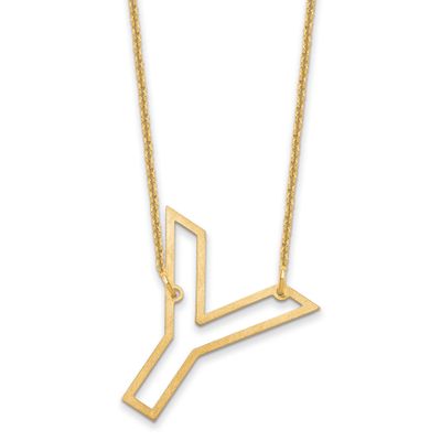 Sideways Cut Out Initial Y Necklace 10k Gold 10XNA1473Y/Y