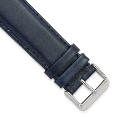Debeer 20mm Navy Smooth Leather Chronograph with Silver-Tone Buckle 7.5 Inch Watch Band 35C-20 1969…