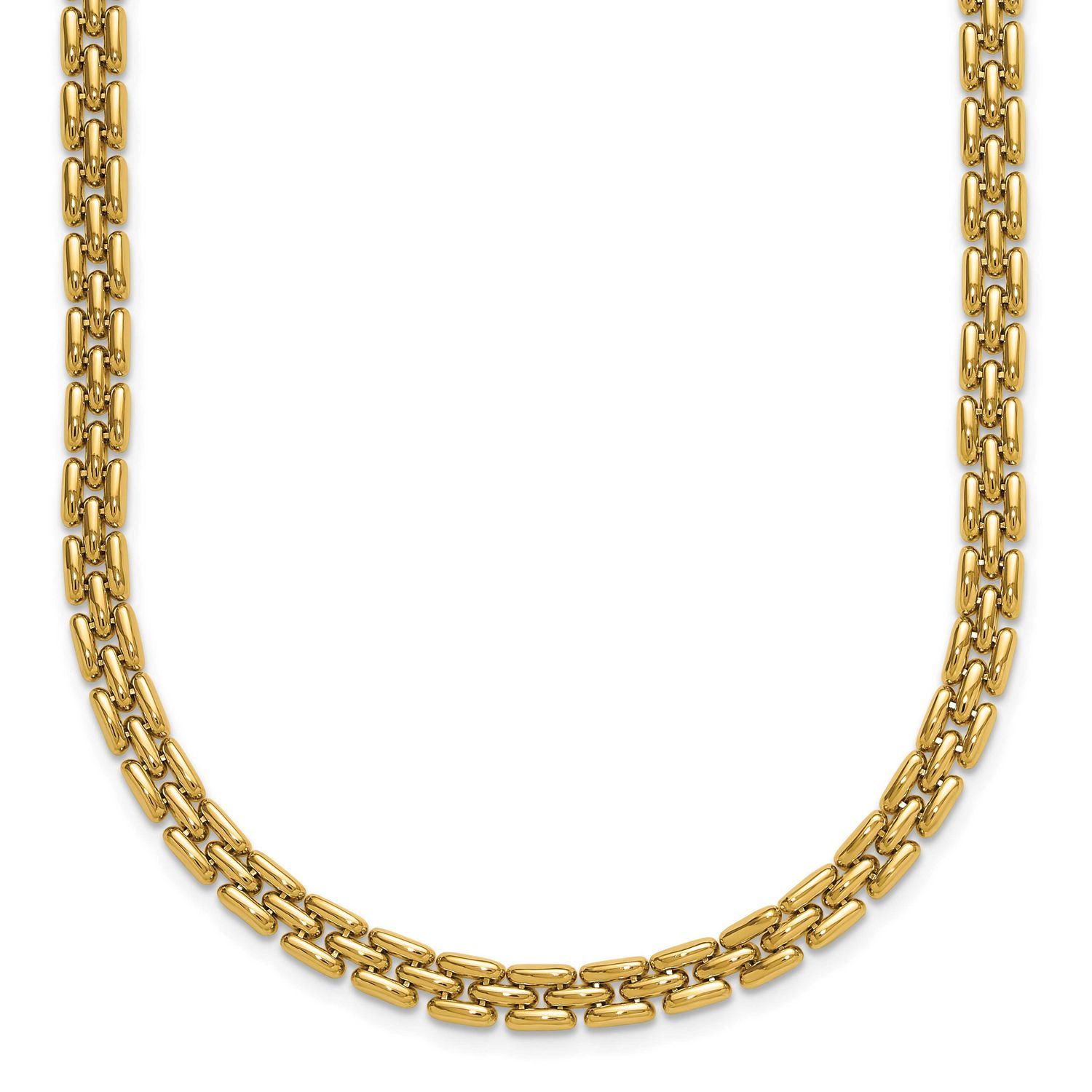 6.3mm Fancy Link Necklace 14k Gold Polished LF2246-17 196904317372