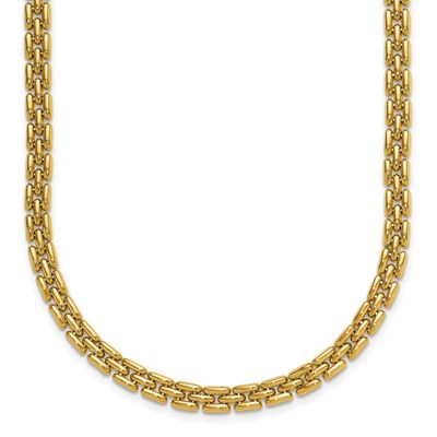 6.3mm Fancy Link Necklace 14k Gold Polished LF2246-17 196904317372