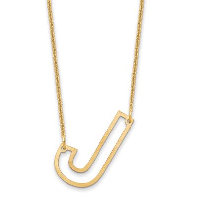 Sideways Cut Out Initial J Necklace 10k Gold 10XNA1473Y/J