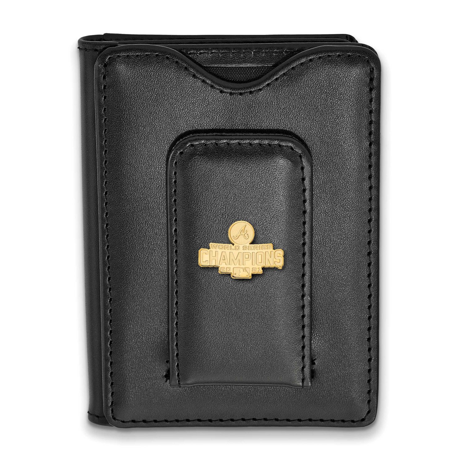 2021 World Series Champions Atlanta Braves Black Leather Wallet Gold-plated GP010BRA21-W1 883957954…