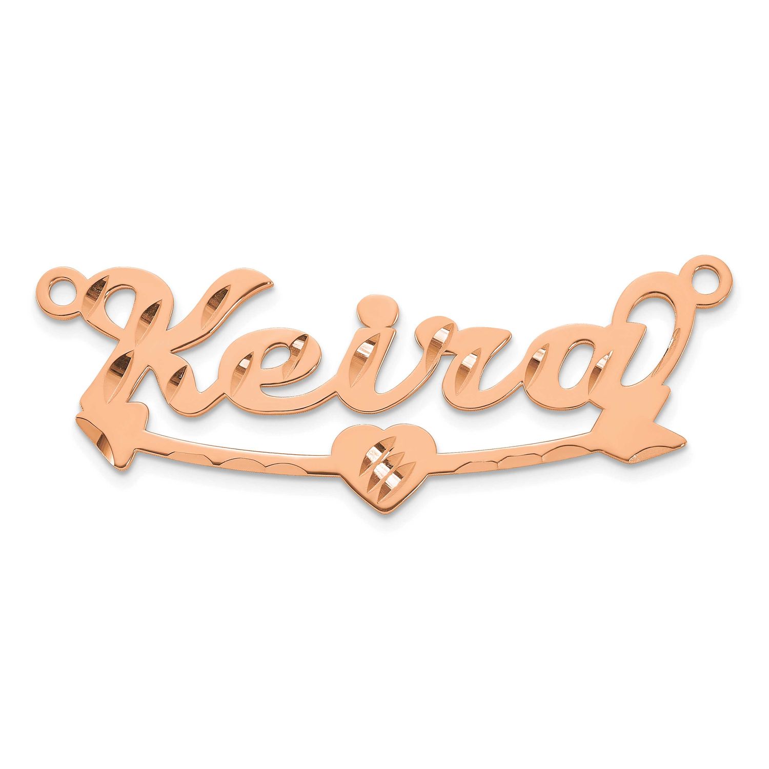 Diamond-Cut Heart and Arrow Name Plate 10k Rose Gold 10XNA1541R
