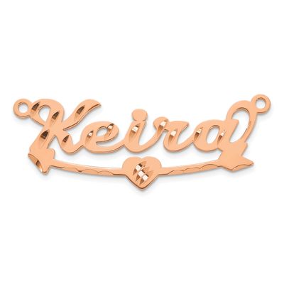 Diamond-Cut Heart and Arrow Name Plate 10k Rose Gold 10XNA1541R