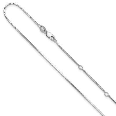 .95mm Box 1In+1 Inch Adjustable Chain 18 Inch Sterling Silver Rhodium-plated FC101-16+2