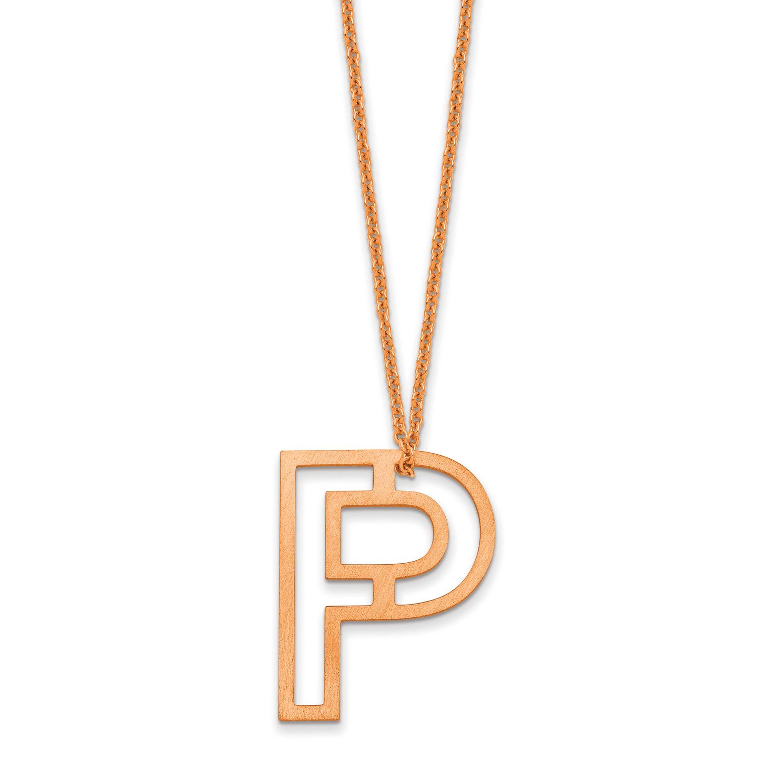 Cut Out Slide Initial P Necklace 14k Rose Gold XNA1474R/P