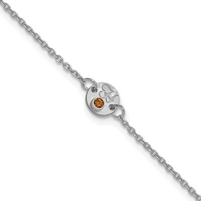 1 Disc with Initial and Birthstone Bracelet Sterling Silver Rhodium-plated XNA1523/1SS