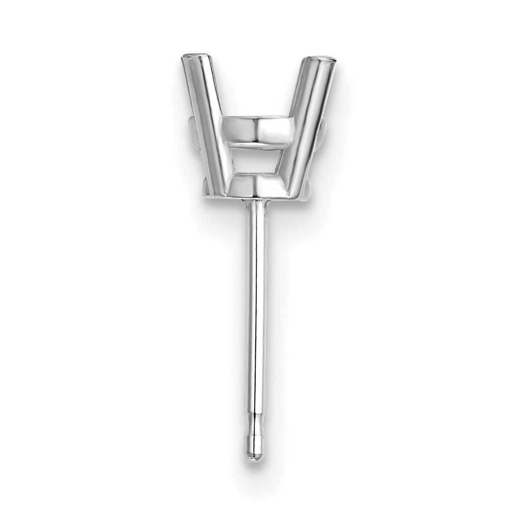 Round 4-Prong .20Ct. Heavy Weight Post Earrings Mounting 14k White Gold WG324-4