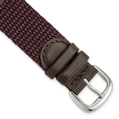 Debeer 19mm Brown Army Style Nylon and Leather with Stainless Steel Buckle and Quick Release Spring…