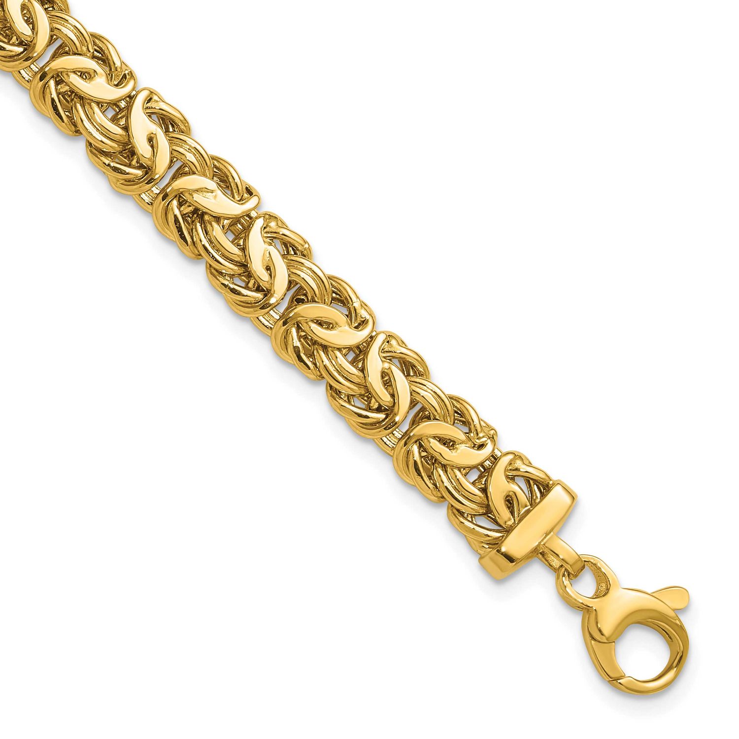 8.0mm Byzantine Link Bracelet 14k Gold Polished LF2195-7.5 196904315323