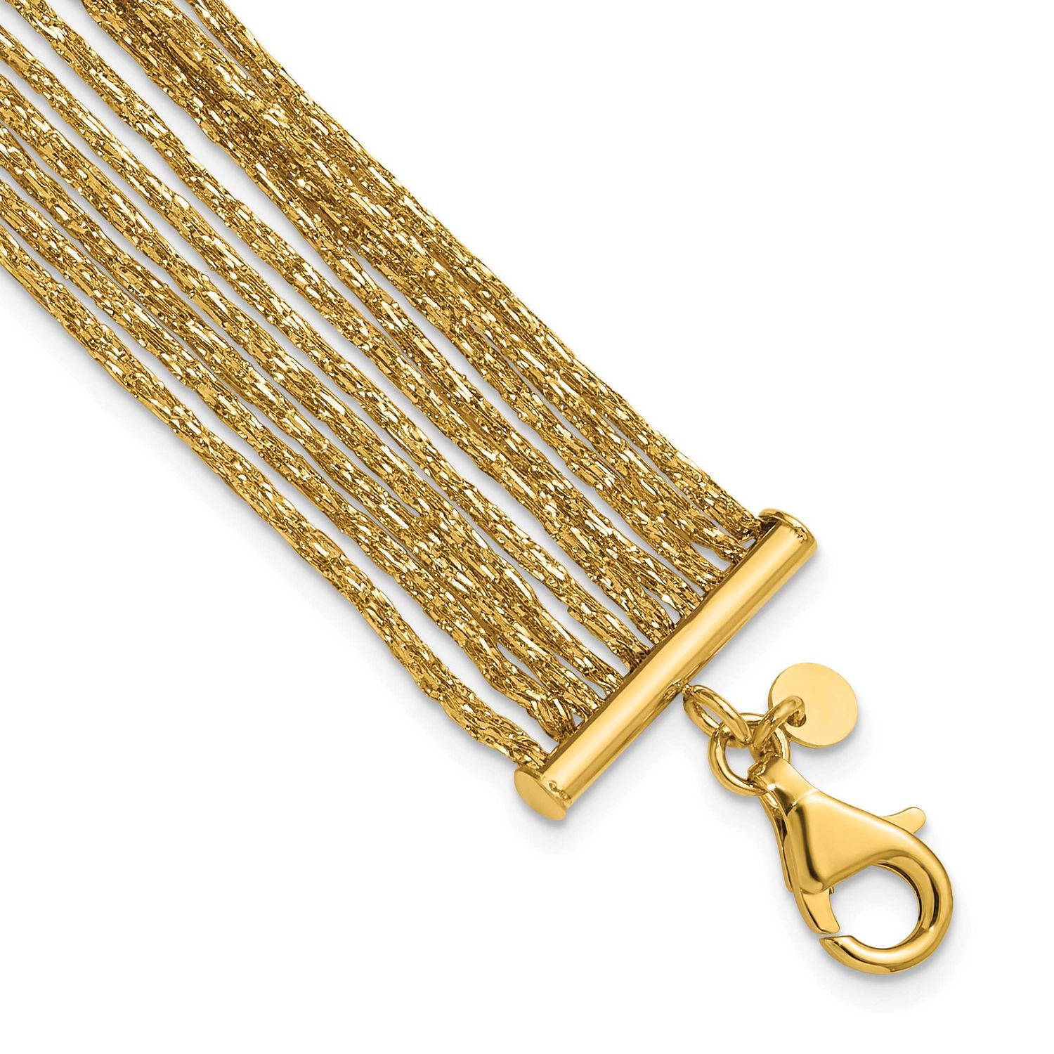 Textured Fancy Mesh Multi-Strand with .75 Inch Extender Bracelet 14k Gold LF2211-7 196904315613