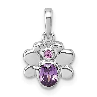 Children&#39;s CZ Butterfly Pendant Sterling Silver Rhodium-plated QP5981