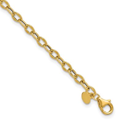 Fancy Flat Cable Link Bracelet 14k Gold Polished LF2263-7.5