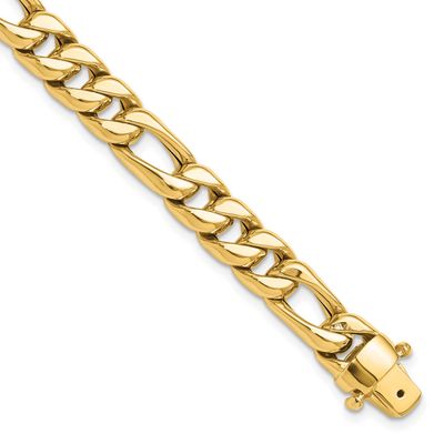 Fancy Figaro Link Bracelet 14k Gold Polished LF1868-7 196904326541