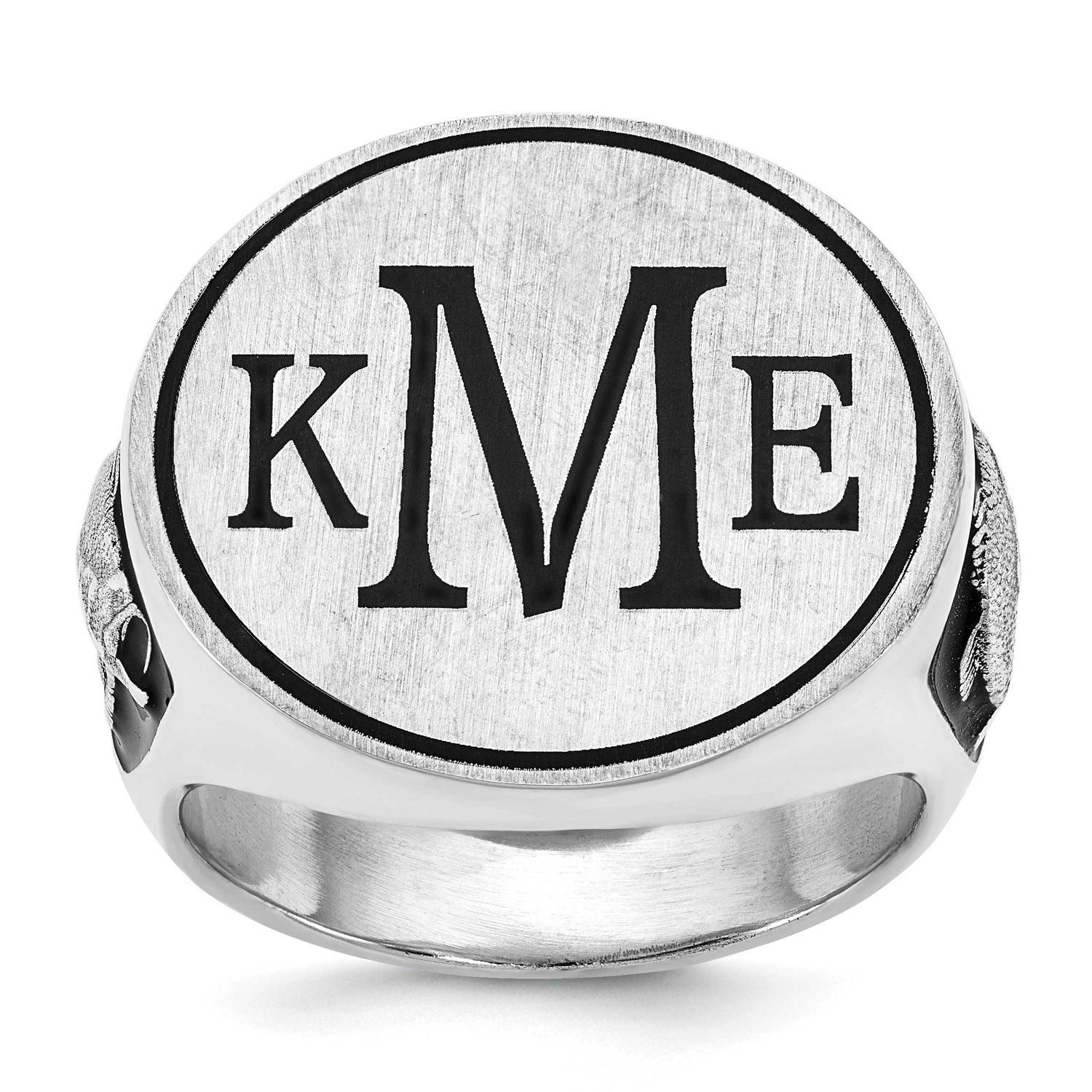 Epoxy Bass Monogram Ring Sterling Silver Rhodium-plated XNR140SS