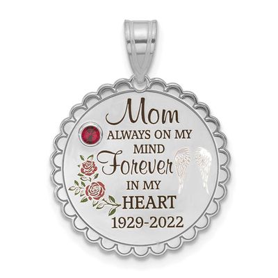 Forever In My Heart with Birthstone Charm Sterling Silver Rhodium-plated XNA1479SS