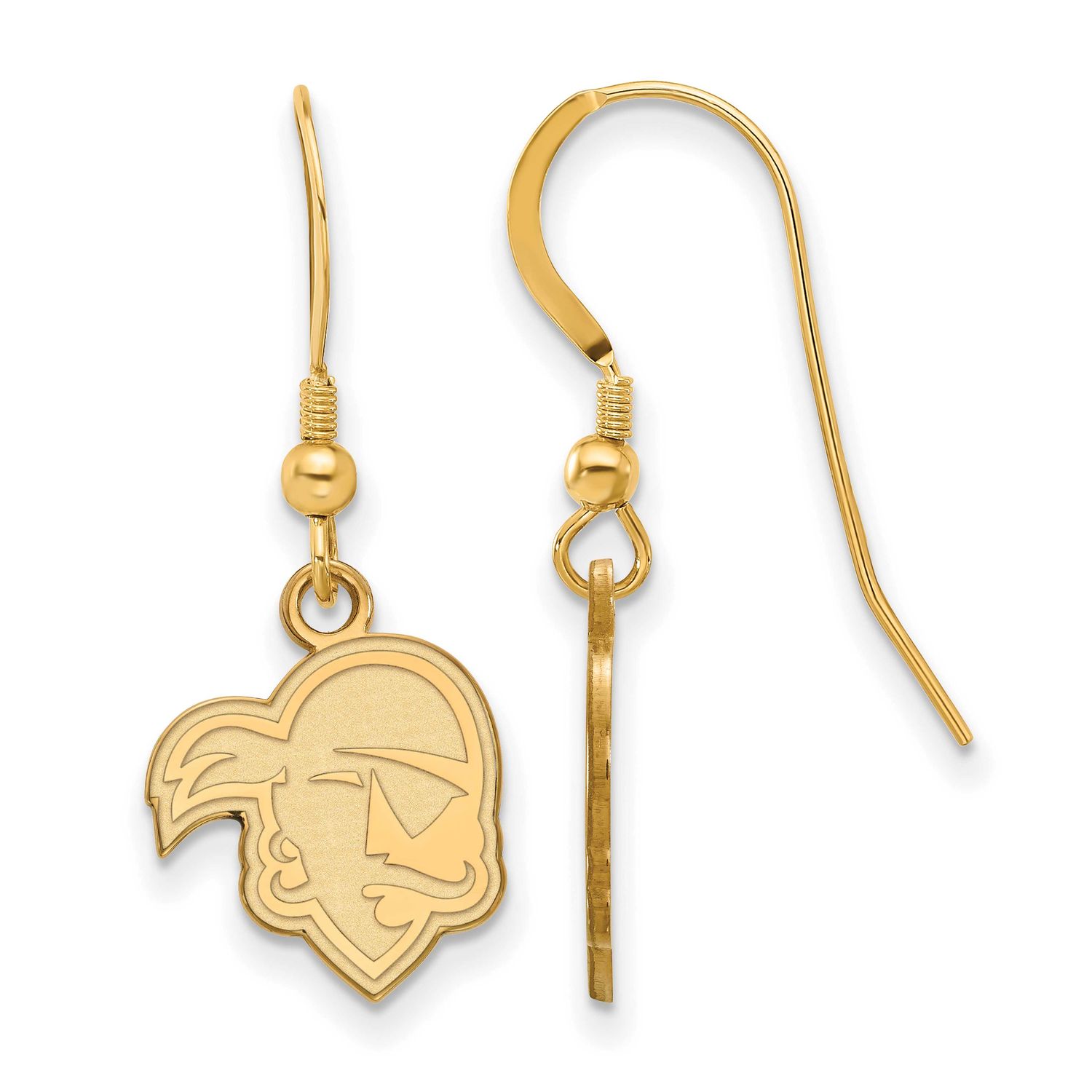 Seton Hall University Pirate Small Dangle Wire Earrings Sterling Silver Gold-plated GP003SHU 886774…