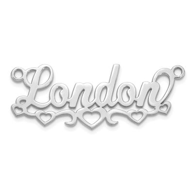 Cut-Out Hearts Name Plate Sterling Silver Rhodium-plated XNA1502SS