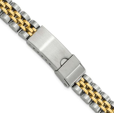 Debeer 12-15mm Ladies Satin and Polished Two-Tone Stainless Steel Jubilee-Style with Deployment Buc…
