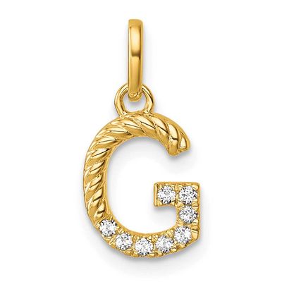 Twisted .07 Ct. Diamond Initial G Charm 14k Gold PM10732G-YA