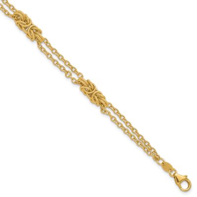 Multi-Strand Bracelet 14k Gold Polished and Textured LF1980-7.5 196904335543