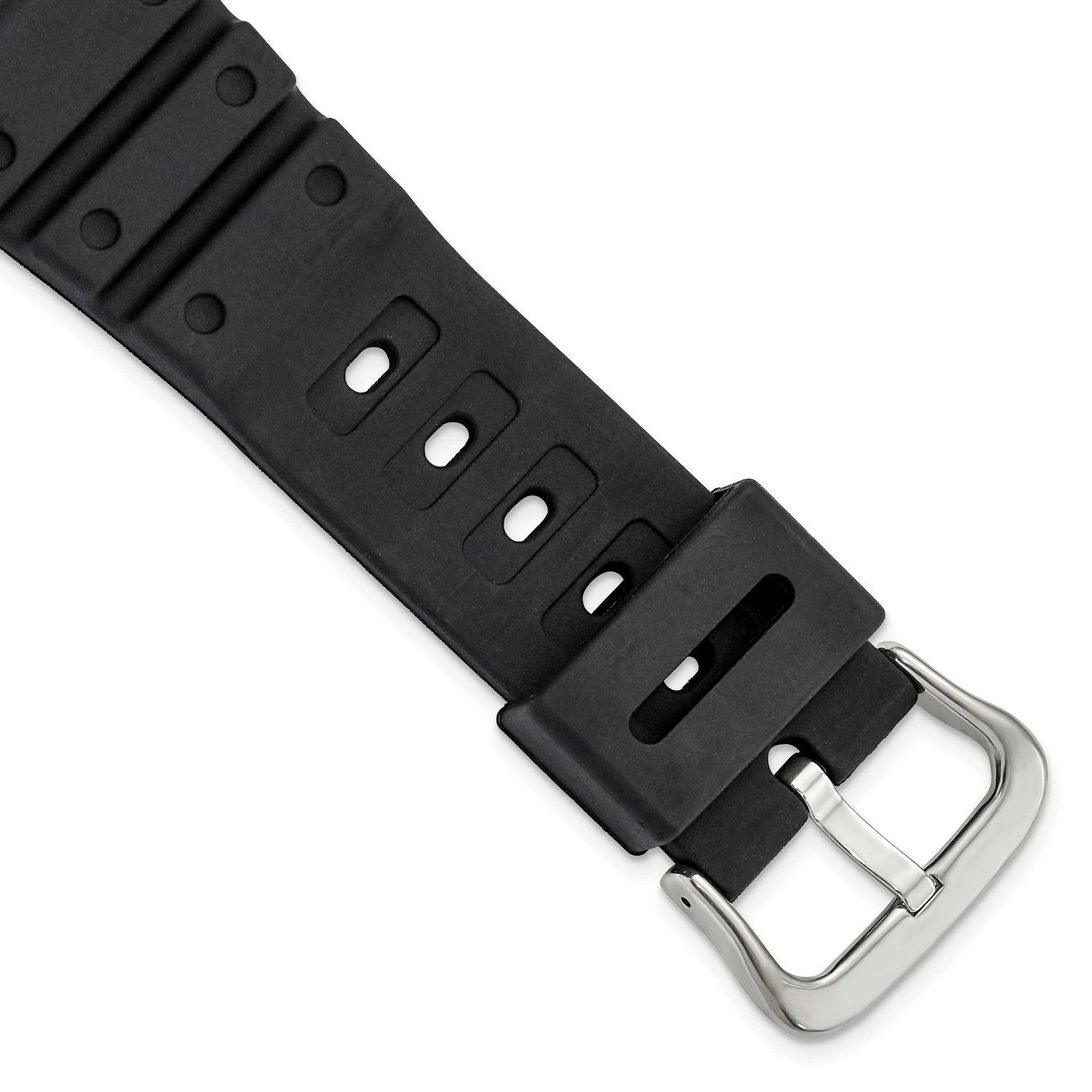 Gilden 20mm Black Polyurethane Sport with Stainless Steel Buckle 8 Inch Watch Band BA177-20