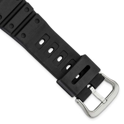Gilden 20mm Black Polyurethane Sport with Stainless Steel Buckle 8 Inch Watch Band BA177-20
