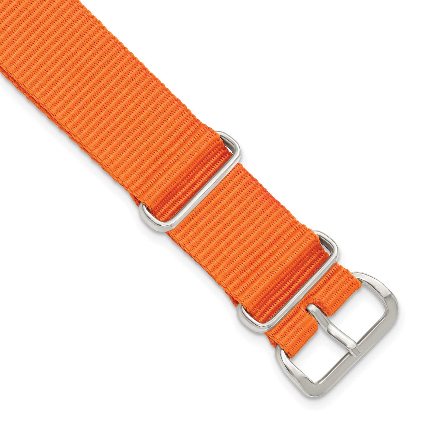 Debeer 21mm One-Piece Orange Military Ballistic G10 Nylon with Silver-Tone Buckle 10.75 Inch Watch …