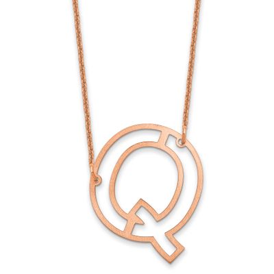 Sideways Cut Out Initial Q Necklace 14k Rose Gold XNA1473R/Q