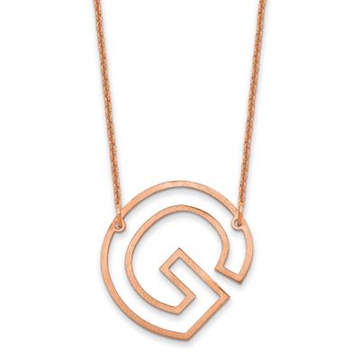 Sideways Cut Out Initial G Necklace 14k Rose Gold XNA1473R/G