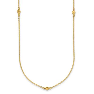 Diamond-Cut 22 Inch Necklace 14k Gold Polished LF1828-22 196904339930